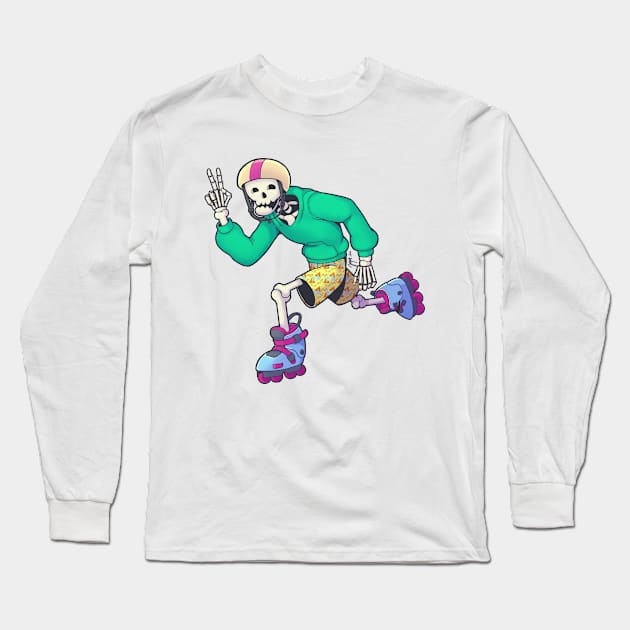 Skater Skull Long Sleeve T-Shirt by joycecarmo